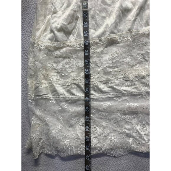 Vintage Miss Elaine Ivory Lace & Satin Nightgown Slip Dress #7212 - Picture 7 of 8
